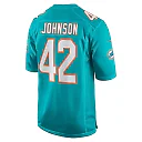 Zennovawear Men's Miami Dolphins Alexander Johnson Aqua Game Jersey