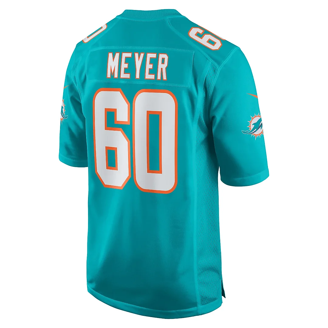 Zennovawear Men's Miami Dolphins Andrew Meyer Aqua Game Jersey