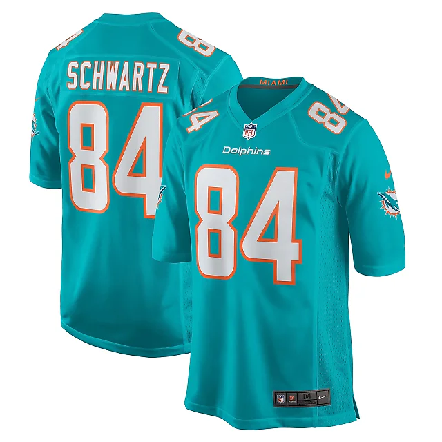 Zennovawear Men's Miami Dolphins Anthony Schwartz Aqua Team Game Jersey