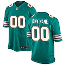 Zennovawear Men's Miami Dolphins Aqua Alternate Custom Game Jersey