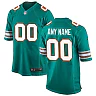 Zennovawear Men's Miami Dolphins Aqua Alternate Custom Game Jersey