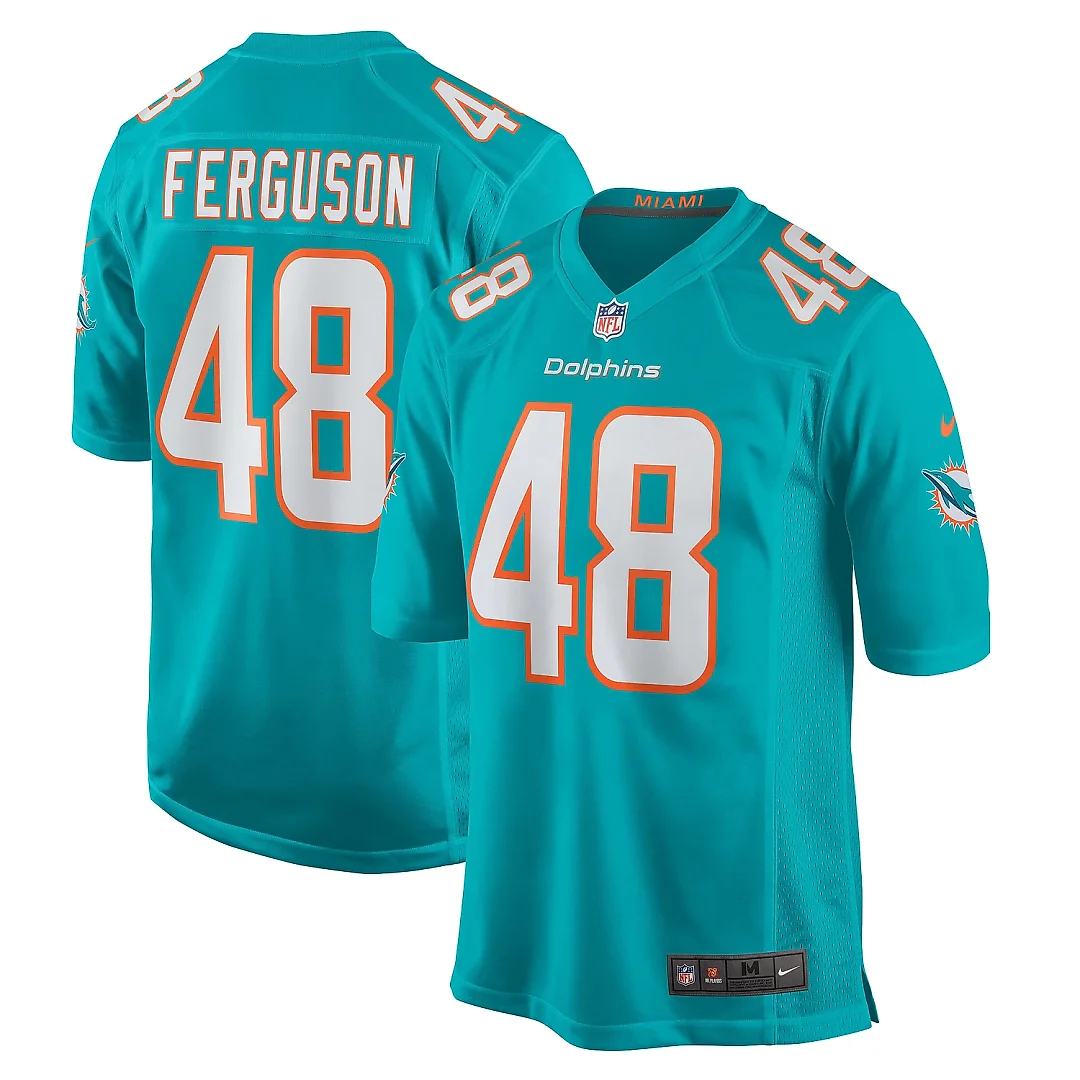 Zennovawear Men's Miami Dolphins Blake Ferguson Aqua Game Jersey