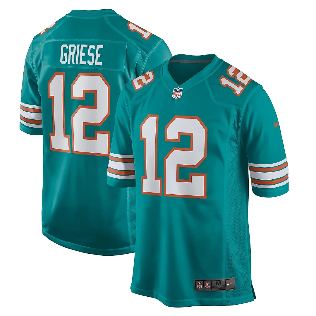 Zennovawear Men's Miami Dolphins Bob Griese Aqua Retired Player Jersey