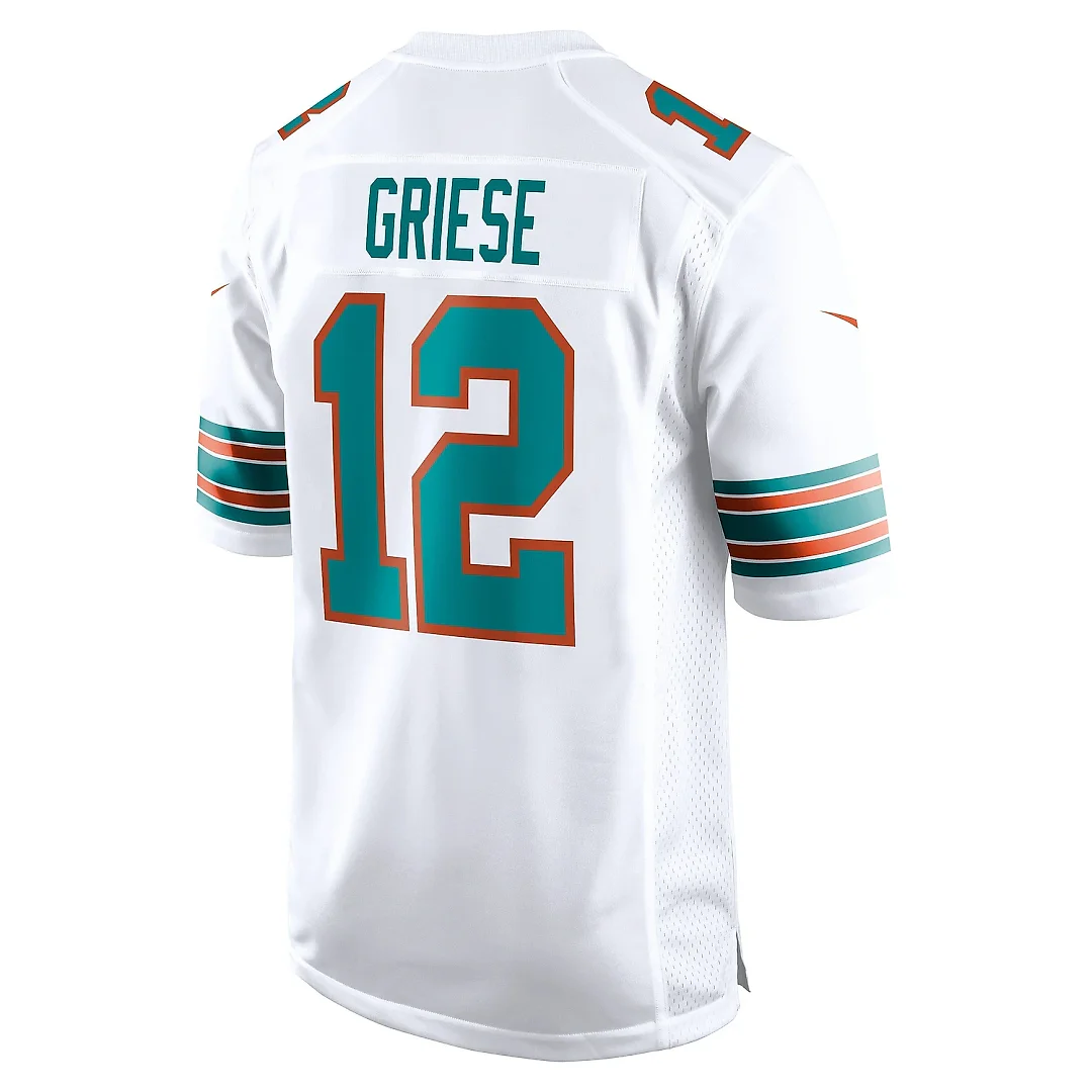 Zennovawear Men's Miami Dolphins Bob Griese White Retired Player Jersey