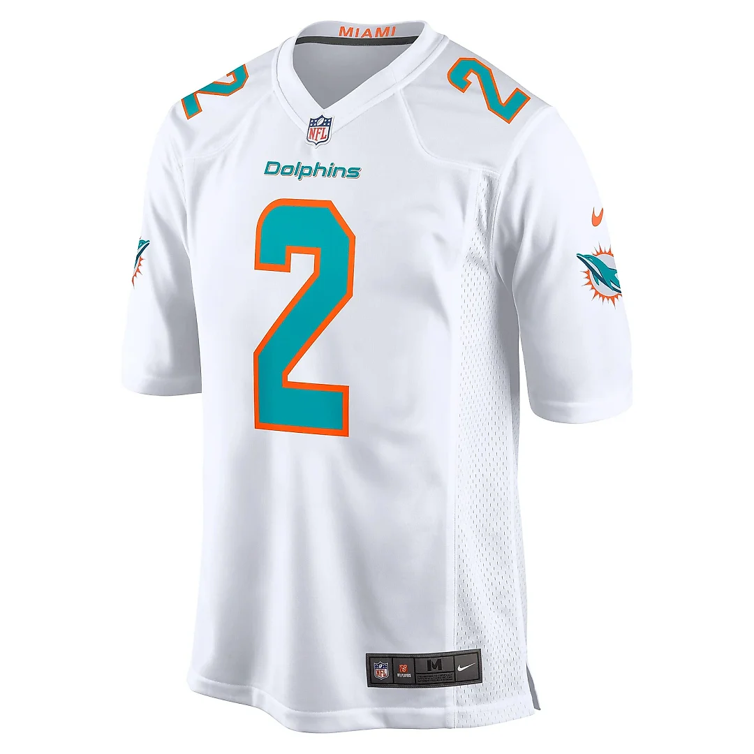 Zennovawear Men's Miami Dolphins Bradley Chubb White Game Player Jersey