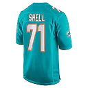 Zennovawear Men's Miami Dolphins Brandon Shell Aqua Home Game Player Jersey