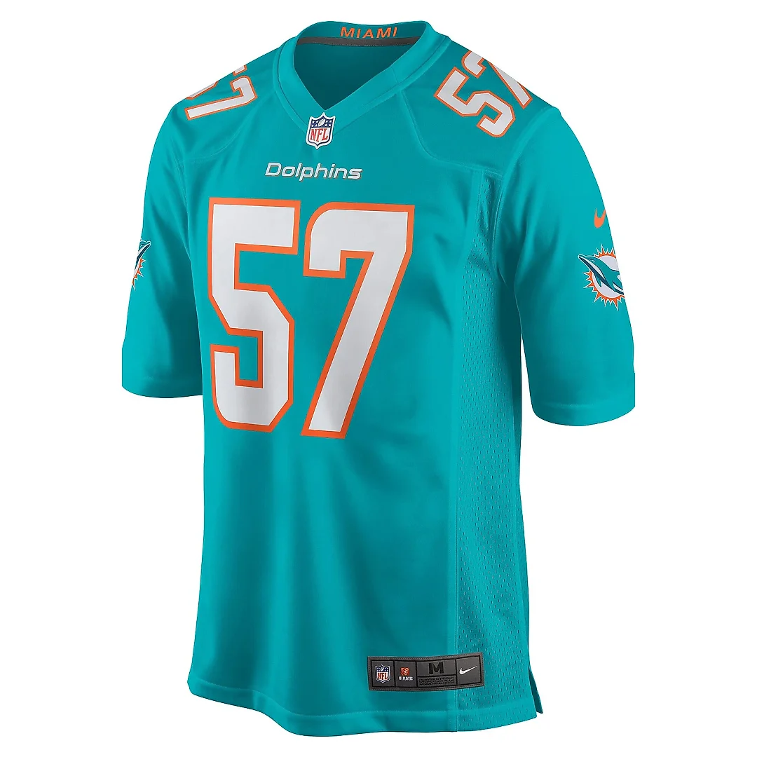 Zennovawear Men's Miami Dolphins Brennan Scarlett Aqua Game Jersey