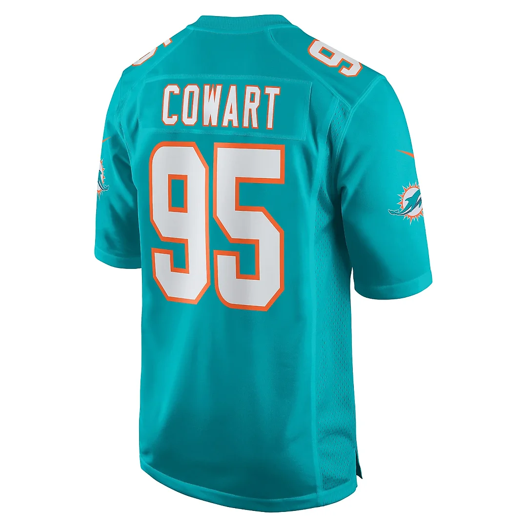Zennovawear Men's Miami Dolphins Byron Cowart Aqua Game Jersey