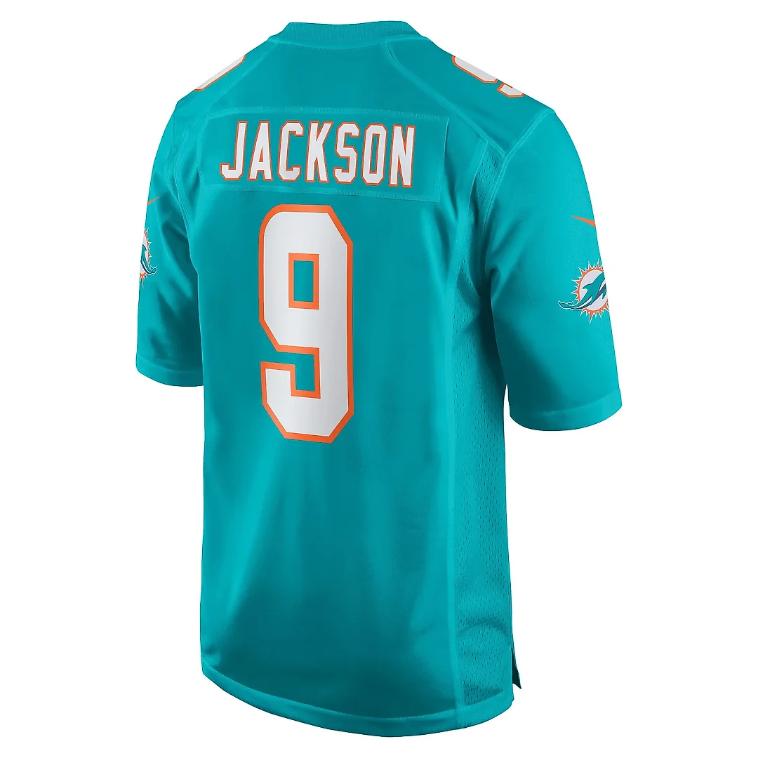 Zennovawear Men's Miami Dolphins Calvin Jackson Aqua Home Game Player Jersey