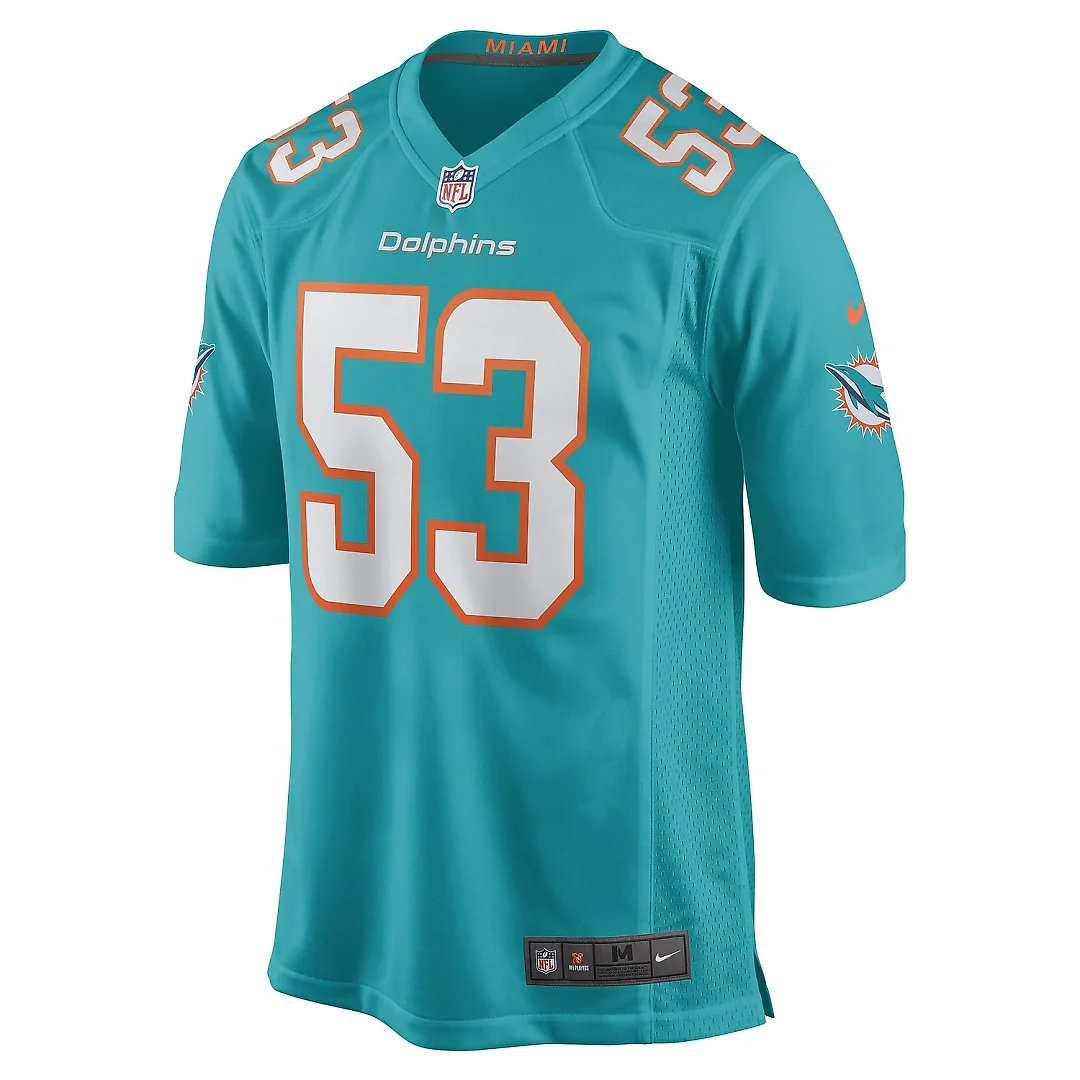 Zennovawear Men's Miami Dolphins Cameron Goode Aqua Game Player Jersey