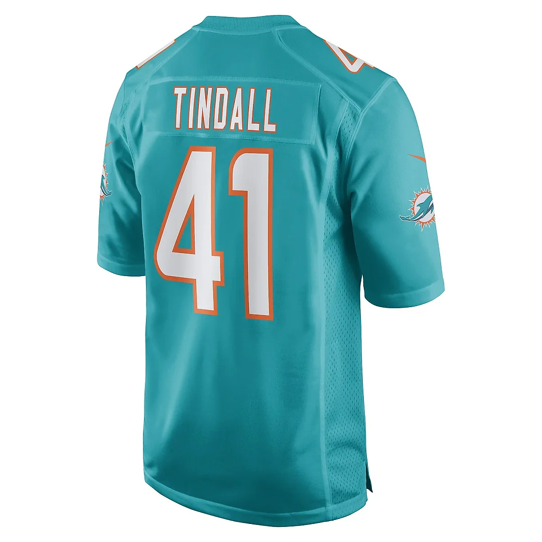 Zennovawear Men's Miami Dolphins Channing Tindall Aqua Game Player Jersey