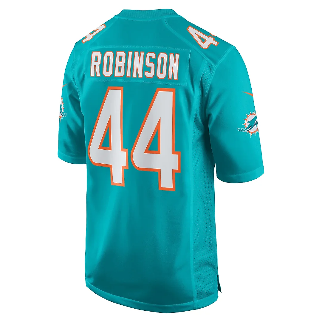 Zennovawear Men's Miami Dolphins Chop Robinson Aqua Game Jersey