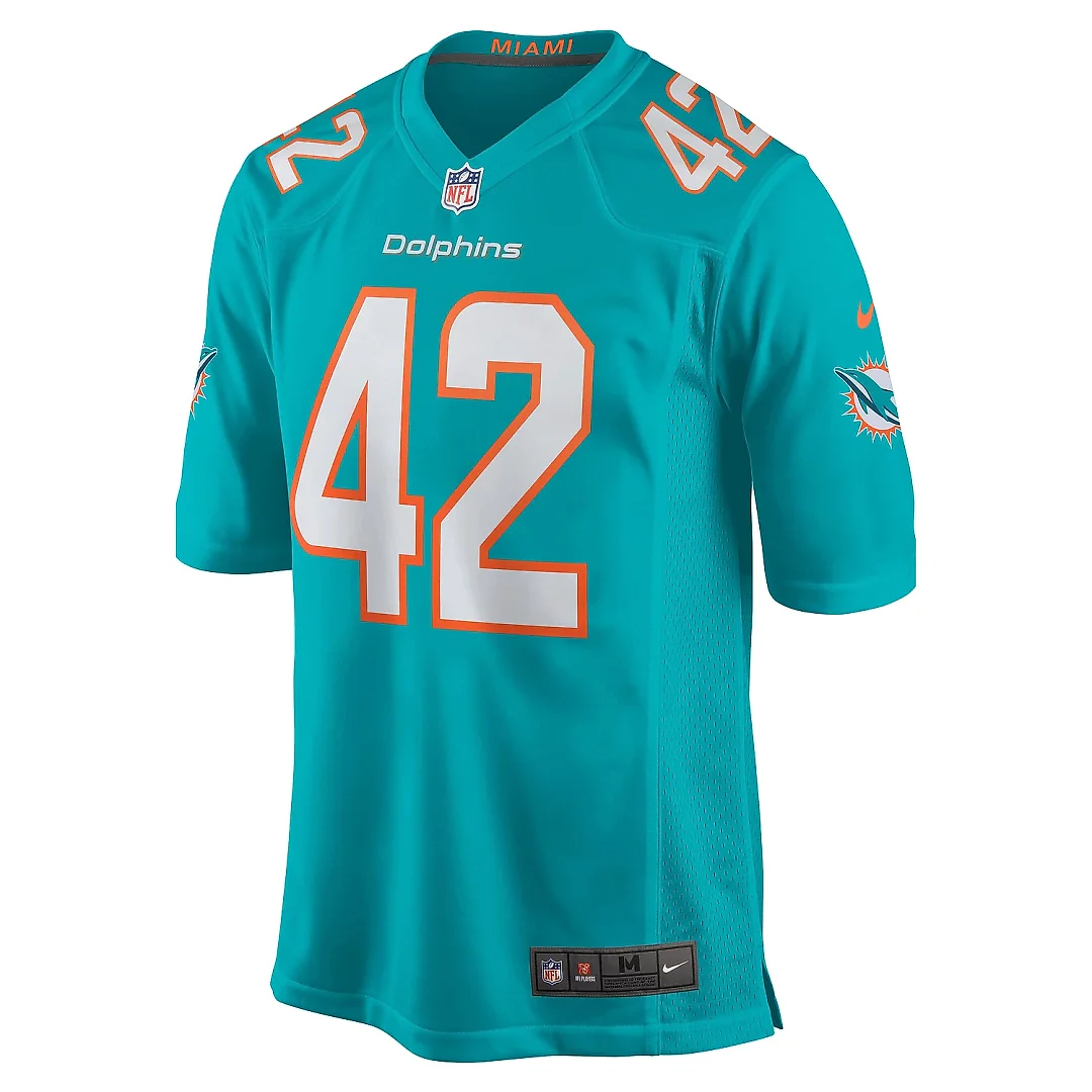 Zennovawear Men's Miami Dolphins Clayton Fejedelem Aqua Game Jersey