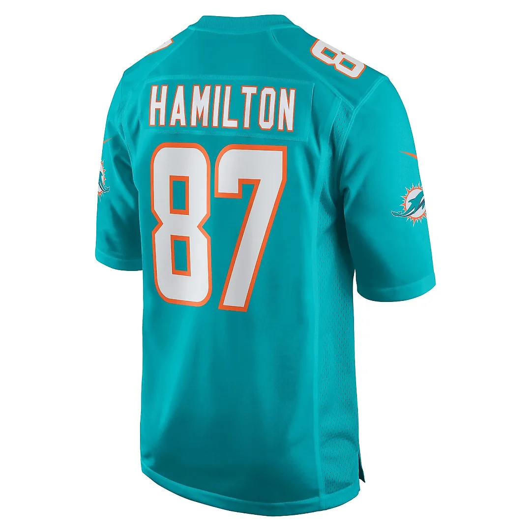 Zennovawear Men's Miami Dolphins DaeSean Hamilton Aqua Home Game Player Jersey