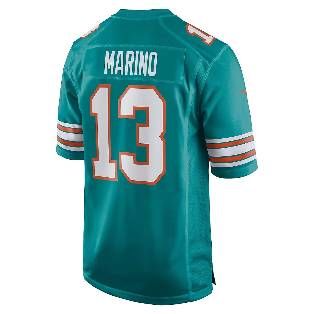 Zennovawear Men's Miami Dolphins Dan Marino Aqua Retired Player Jersey