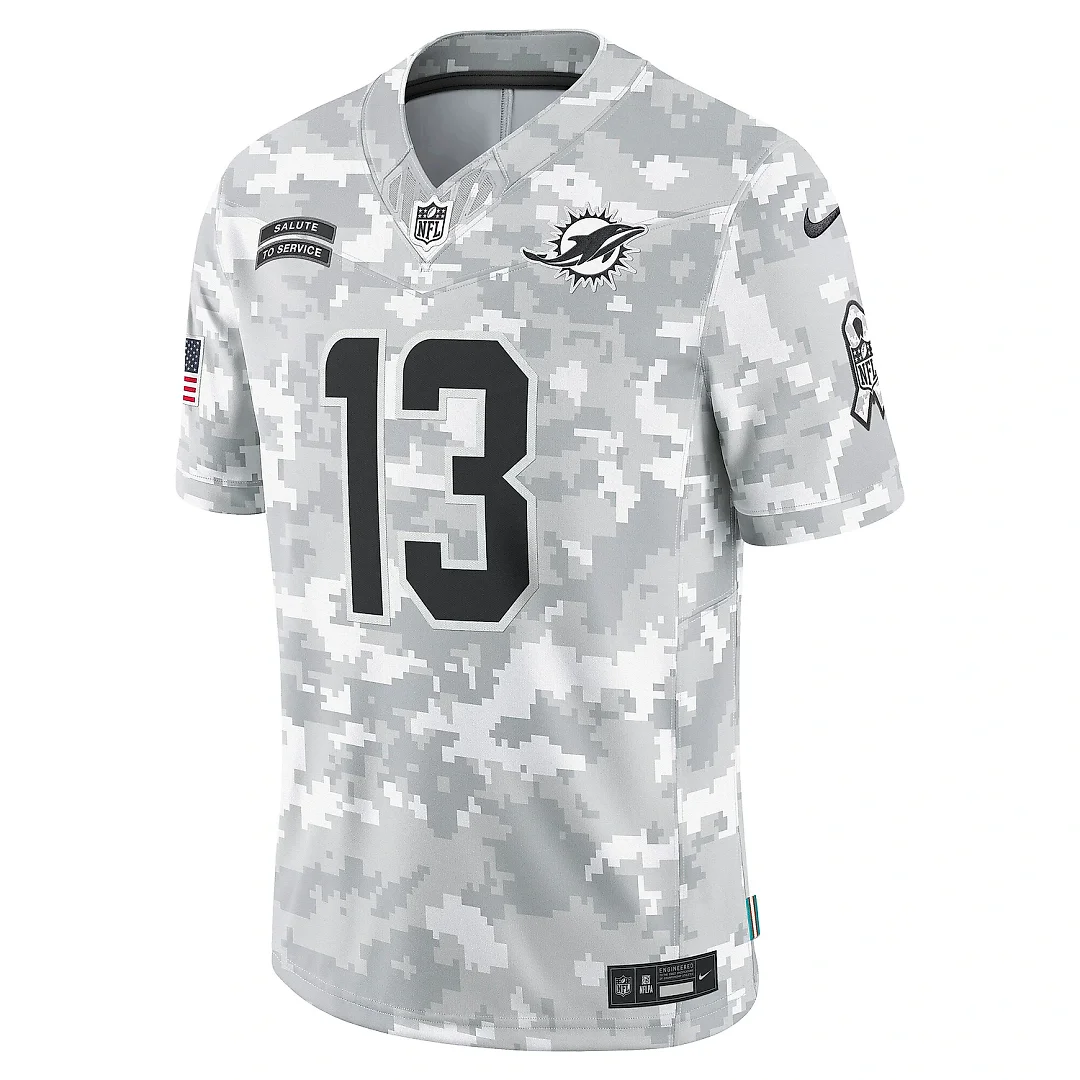 Zennovawear Men's Miami Dolphins Dan Marino Arctic Camo 2024 Salute to Service Retired Player Limited Jersey