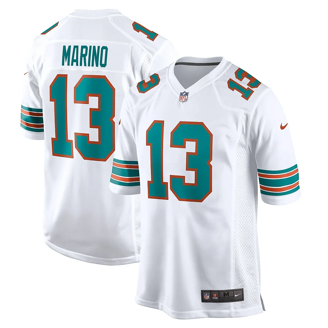 Zennovawear Men's Miami Dolphins Dan Marino White Retired Player Jersey