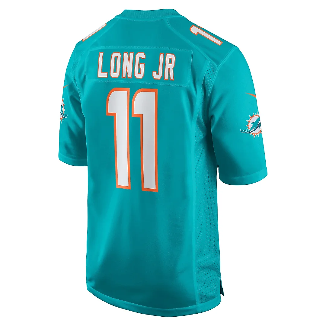 Zennovawear Men's Miami Dolphins David Long Jr. Aqua Game Jersey