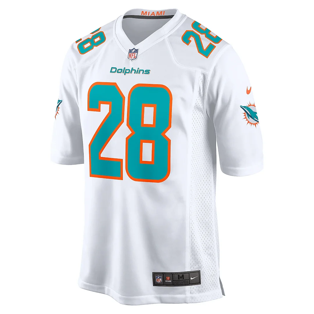 Zennovawear Men's Miami Dolphins Devon Achane White Player Game Jersey
