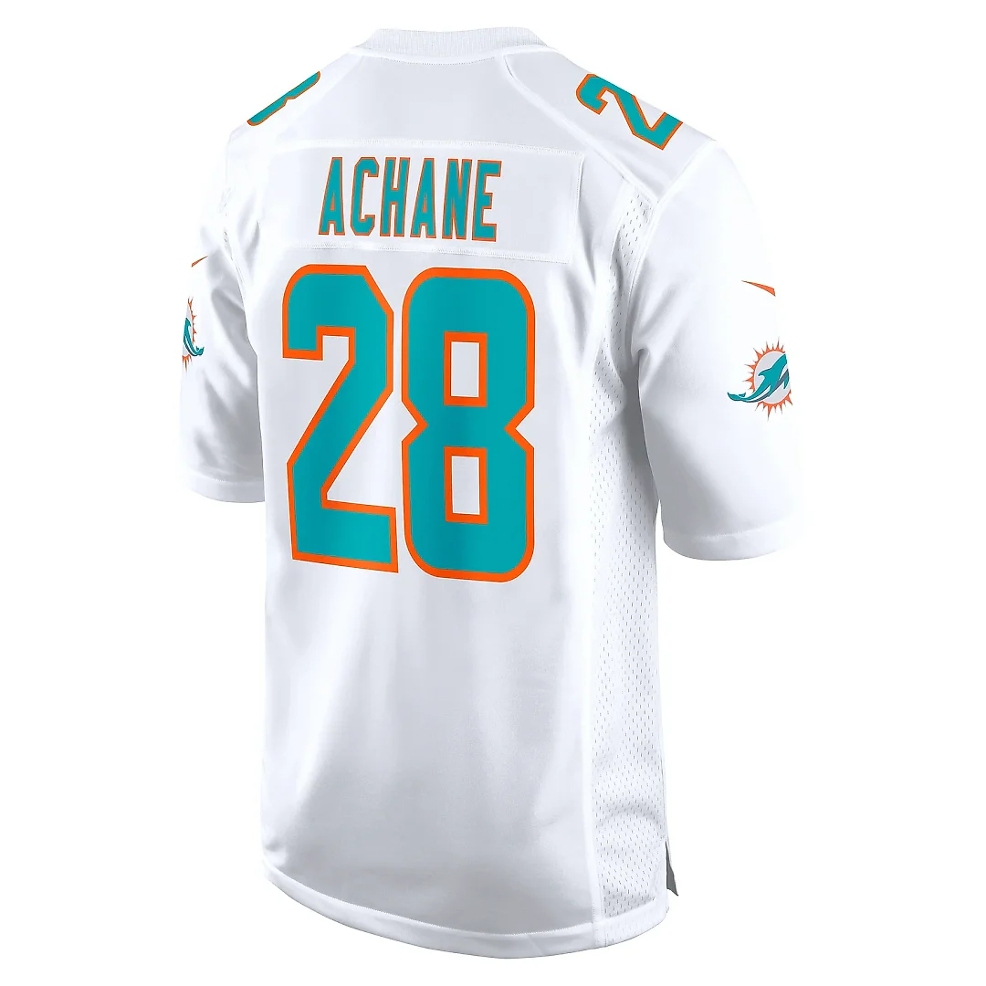 Zennovawear Men's Miami Dolphins Devon Achane White Player Game Jersey