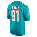 Zennovawear Men's Miami Dolphins Emmanuel Ogbah Aqua Game Jersey