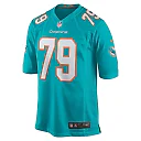 Zennovawear Men's Miami Dolphins Eric Fisher Aqua Home Game Player Jersey