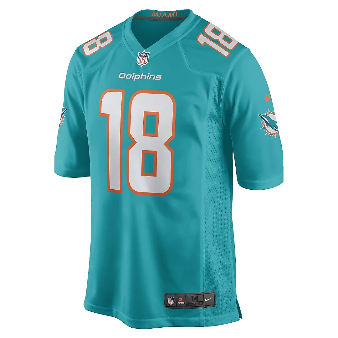 Zennovawear Men's Miami Dolphins Erik Ezukanma Aqua Game Player Jersey