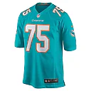 Zennovawear Men's Miami Dolphins Greg Little Aqua Game Jersey