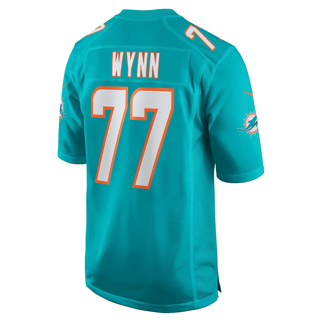 Zennovawear Men's Miami Dolphins Isaiah Wynn Aqua Game Jersey