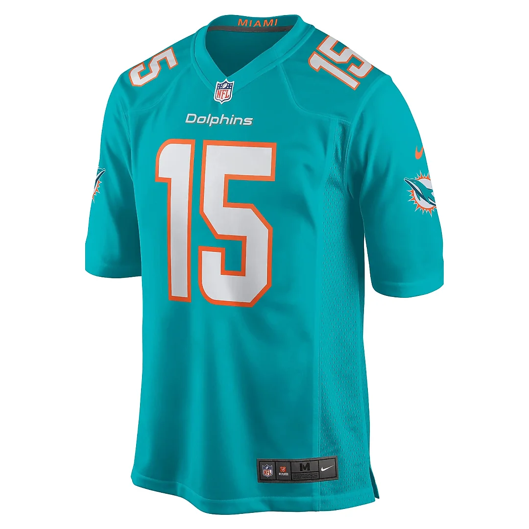Zennovawear Men's Miami Dolphins Jaelan Phillips Aqua Game Player Jersey