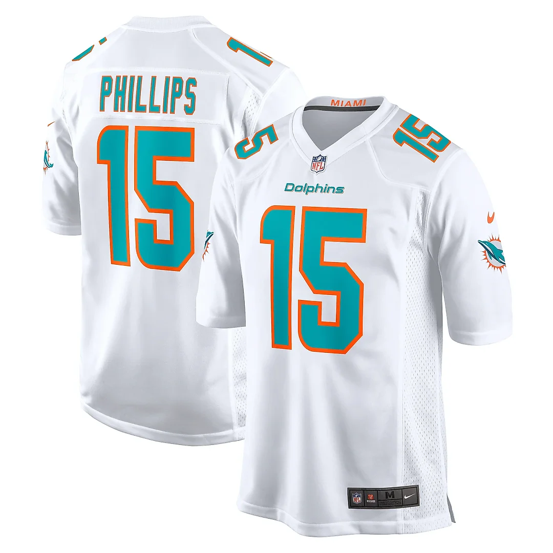Zennovawear Men's Miami Dolphins Jaelan Phillips White Game Jersey