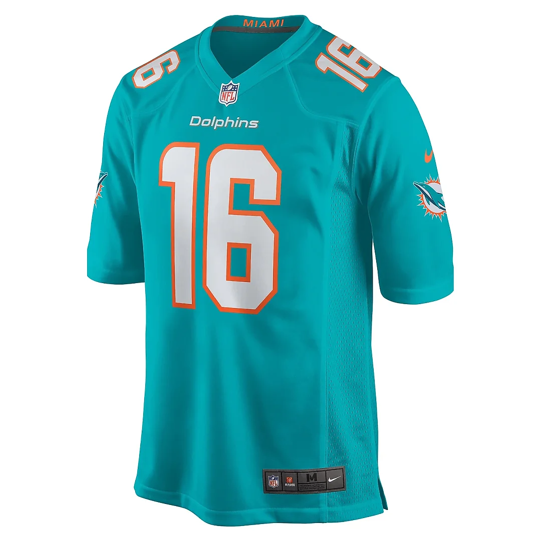 Zennovawear Men's Miami Dolphins Jake Bailey Aqua Game Player Jersey