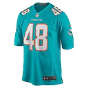 Zennovawear Men's Miami Dolphins Jake Bargas Aqua Home Game Player Jersey