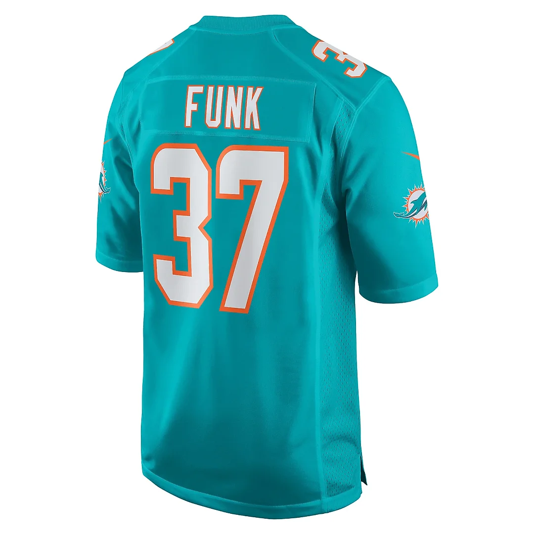 Zennovawear Men's Miami Dolphins Jake Funk Aqua Game Jersey