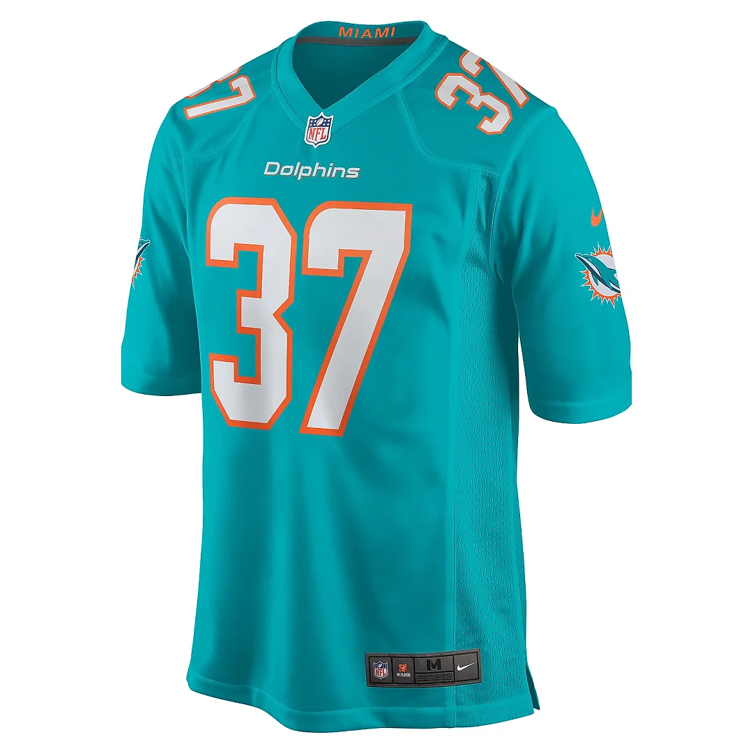 Zennovawear Men's Miami Dolphins Jake Funk Aqua Game Jersey