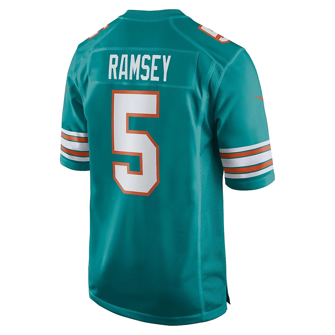 Zennovawear Men's Miami Dolphins Jalen Ramsey Aqua Alternate Game Jersey