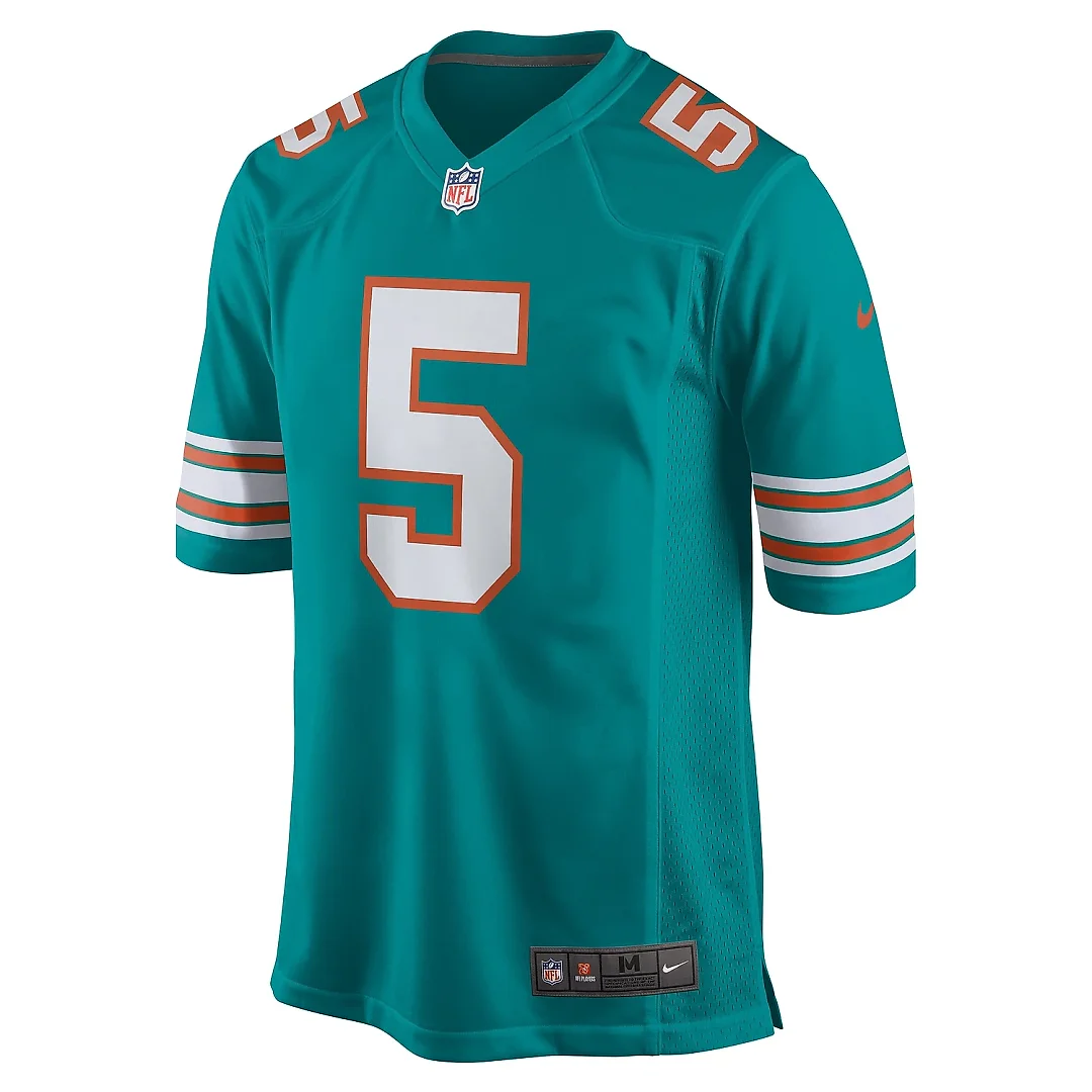 Zennovawear Men's Miami Dolphins Jalen Ramsey Aqua Alternate Game Jersey