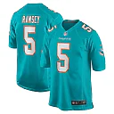 Zennovawear Men's Miami Dolphins Jalen Ramsey Aqua Team Color Game Jersey