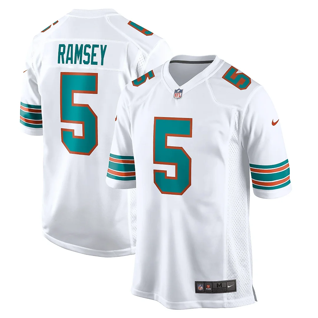 Zennovawear Men's Miami Dolphins Jalen Ramsey White Alternate Game Jersey