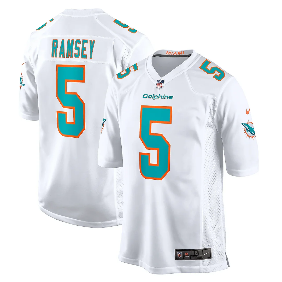 Zennovawear Men's Miami Dolphins Jalen Ramsey White Away Game Jersey