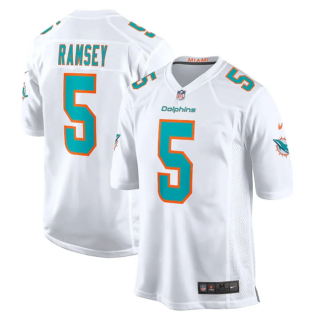 Zennovawear Men's Miami Dolphins Jalen Ramsey White Away Game Jersey