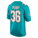 Zennovawear Men's Miami Dolphins Jamal Perry Aqua Home Game Player Jersey