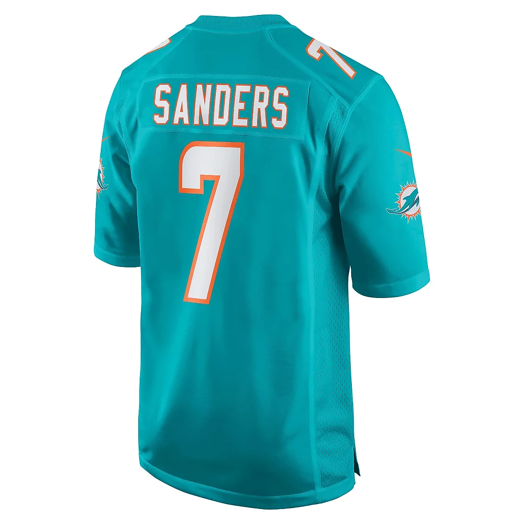 Zennovawear Men's Miami Dolphins Jason Sanders Aqua Game Jersey