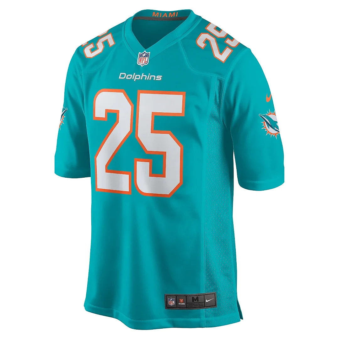 Zennovawear Men's Miami Dolphins Jaylen Wright Aqua Game Jersey