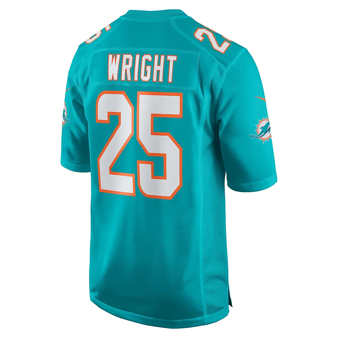 Zennovawear Men's Miami Dolphins Jaylen Wright Aqua Game Jersey