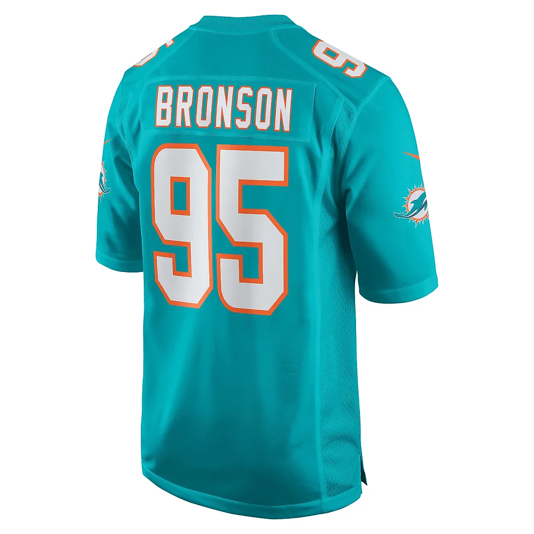 Zennovawear Men's Miami Dolphins Josiah Bronson Aqua Home Game Player Jersey