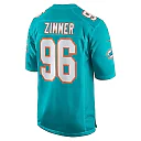 Zennovawear Men's Miami Dolphins Justin Zimmer Aqua Home Game Player Jersey