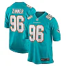 Zennovawear Men's Miami Dolphins Justin Zimmer Aqua Home Game Player Jersey