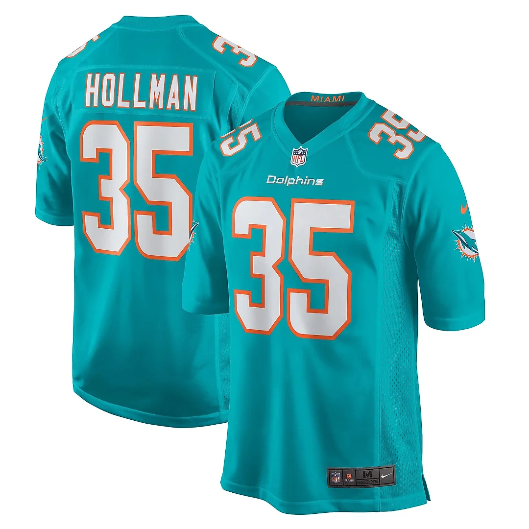 Zennovawear Men's Miami Dolphins Ka'Dar Hollman Aqua Home Game Player Jersey