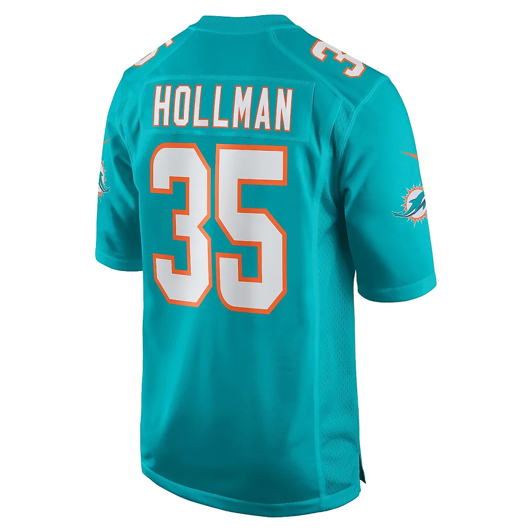 Zennovawear Men's Miami Dolphins Ka'Dar Hollman Aqua Home Game Player Jersey